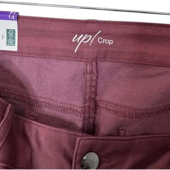 Up! cropped skinny pants maroon women’s size 14 NWT - Picture 6 of 7